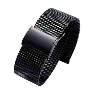 16mm 304 Stainless Steel Single Buckle Watch Band(Black)