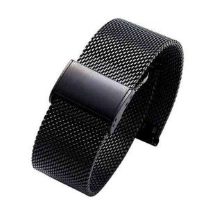 20mm 304 Stainless Steel Single Buckle Watch Band(Black)