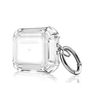 Anti-drop Transparent PC Two-color Earphone Protective Case with Hanging Loop for AirPods 3(Transparent)