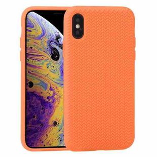 For iPhone XS Max Herringbone Texture Silicone Protective Case(Orange)