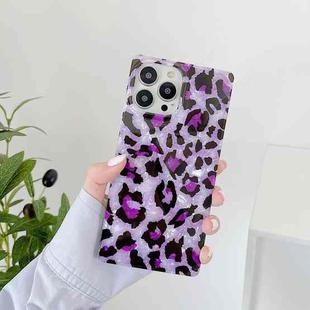 Shell Leopard Pattern Soft TPU Straight-Edge Protective Case For iPhone 13(Purple)