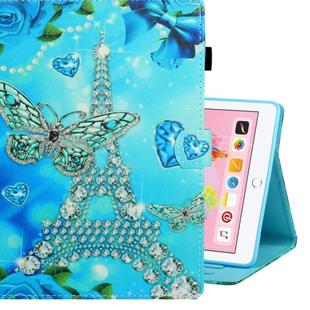 For iPad Air / Air 2 / iPad 9.7 Colored Drawing Horizontal Flip PU Leather Case with Holder & Card Slot & Sleep / Wake-up Function(Butterfly Tower)