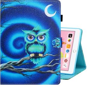 For iPad 10.2 / Air 10.5 (2019) Colored Drawing Horizontal Flip PU Leather Case with Holder & Card Slot & Sleep / Wake-up Function(Moon Owl)
