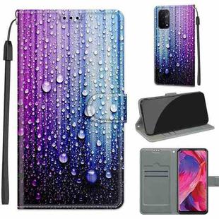 Voltage Coloured Drawing Magnetic Clasp Horizontal Flip PU Leather Case with Holder & Card Slots For OPPO A93 5G / A93s 5G / A54 5G / A74 5G(C05 Purple Blue Water Drops)