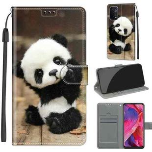 Voltage Coloured Drawing Magnetic Clasp Horizontal Flip PU Leather Case with Holder & Card Slots For OPPO A93 5G / A93s 5G / A54 5G / A74 5G(C18 Wood Board Panda)