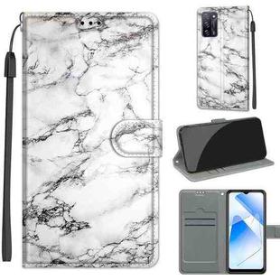 Voltage Coloured Drawing Magnetic Clasp Horizontal Flip PU Leather Case with Holder & Card Slots For OPPO A54 4G / A16 4G / A53s 5G / A55 5G(C01 White Marble)