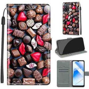 Voltage Coloured Drawing Magnetic Clasp Horizontal Flip PU Leather Case with Holder & Card Slots For OPPO A54 4G / A16 4G / A53s 5G / A55 5G(C06 Red Lip Chocolate)