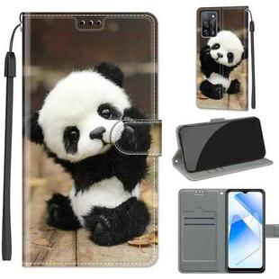 Voltage Coloured Drawing Magnetic Clasp Horizontal Flip PU Leather Case with Holder & Card Slots For OPPO A54 4G / A16 4G / A53s 5G / A55 5G(C18 Wood Board Panda)