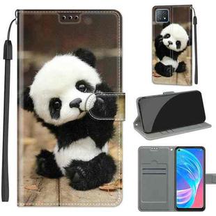 Voltage Coloured Drawing Magnetic Clasp Horizontal Flip PU Leather Case with Holder & Card Slots For OPPO A72 5G / A73 5G / A53 5G(C18 Wood Board Panda)