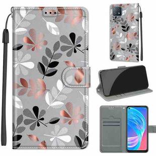 Voltage Coloured Drawing Magnetic Clasp Horizontal Flip PU Leather Case with Holder & Card Slots For OPPO A72 5G / A73 5G / A53 5G(C19 Material Flower)