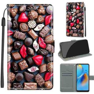 Voltage Coloured Drawing Magnetic Clasp Horizontal Flip PU Leather Case with Holder & Card Slots For OPPO F19 / A74 4G(C06 Red Lip Chocolate)