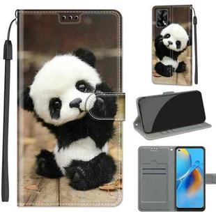 Voltage Coloured Drawing Magnetic Clasp Horizontal Flip PU Leather Case with Holder & Card Slots For OPPO F19 / A74 4G(C18 Wood Board Panda)