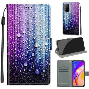 Voltage Coloured Drawing Magnetic Clasp Horizontal Flip PU Leather Case with Holder & Card Slots For OPPO A94 5G / A95 5G / F19 Pro+ 5G(C05 Purple Blue Water Drops)