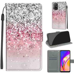 Voltage Coloured Drawing Magnetic Clasp Horizontal Flip PU Leather Case with Holder & Card Slots For OPPO A94 5G / A95 5G / F19 Pro+ 5G(C13 Silver Pink Glitter)