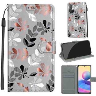Voltage Coloured Drawing Magnetic Clasp Horizontal Flip PU Leather Case with Holder & Card Slots For Xiaomi Redmi Note 10 5G(C19 Material Flower)