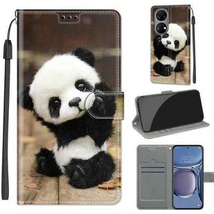 Voltage Coloured Drawing Magnetic Clasp Horizontal Flip PU Leather Case with Holder & Card Slots For Huawei P50(C18 Wood Board Panda)