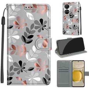 Voltage Coloured Drawing Magnetic Clasp Horizontal Flip PU Leather Case with Holder & Card Slots For Huawei P50 Pro(C19 Material Flower)