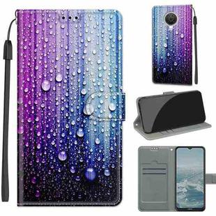Voltage Coloured Drawing Magnetic Clasp Horizontal Flip PU Leather Case with Holder & Card Slots For Nokia G20 / G10 / 6.3(C05 Purple Blue Water Drops)