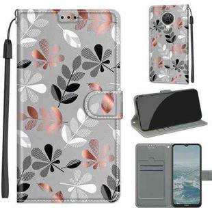 Voltage Coloured Drawing Magnetic Clasp Horizontal Flip PU Leather Case with Holder & Card Slots For Nokia G20 / G10 / 6.3(C19 Material Flower)