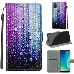 Voltage Coloured Drawing Magnetic Clasp Horizontal Flip PU Leather Case with Holder & Card Slots For ZTE Blade A7s 2020(C05 Purple Blue Water Drops)