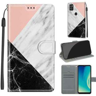 Voltage Coloured Drawing Magnetic Clasp Horizontal Flip PU Leather Case with Holder & Card Slots For ZTE Blade A7s 2020(C07 Pink White Black)