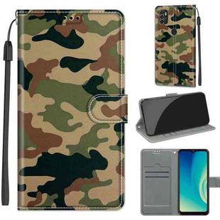 Voltage Coloured Drawing Magnetic Clasp Horizontal Flip PU Leather Case with Holder & Card Slots For ZTE Blade A7s 2020(C12 Green Yellow Camouflage)