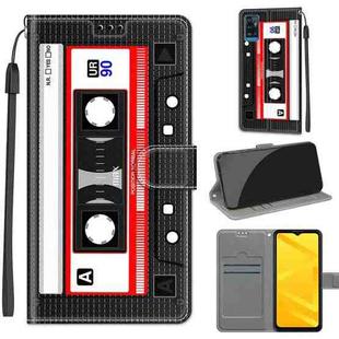 Voltage Coloured Drawing Magnetic Clasp Horizontal Flip PU Leather Case with Holder & Card Slots For ZTE Blade A71(C10 Black Red Tape)