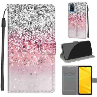 Voltage Coloured Drawing Magnetic Clasp Horizontal Flip PU Leather Case with Holder & Card Slots For ZTE Blade A71(C13 Silver Pink Glitter)