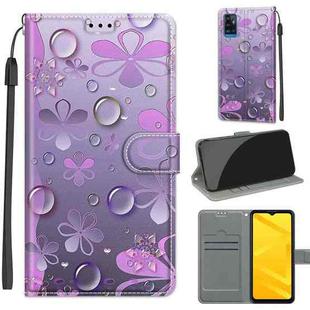 Voltage Coloured Drawing Magnetic Clasp Horizontal Flip PU Leather Case with Holder & Card Slots For ZTE Blade A71(C16 Water Drop Six Petal Flower)