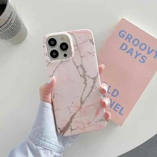 Gilding Marble Pattern Soft TPU Protective Case For iPhone 13(Pink)