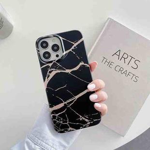 For iPhone 13 Pro Max Gilding Marble Pattern Soft TPU Protective Case (Black)