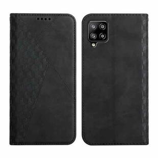 For Samsung Galaxy A42 5G Diamond Pattern Splicing Skin Feel Magnetic Horizontal Flip Leather Case with Card Slots & Holder & Wallet(Black)