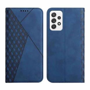 For Samsung Galaxy A52 5G / 4G Diamond Pattern Splicing Skin Feel Magnetic Horizontal Flip Leather Case with Card Slots & Holder & Wallet(Blue)