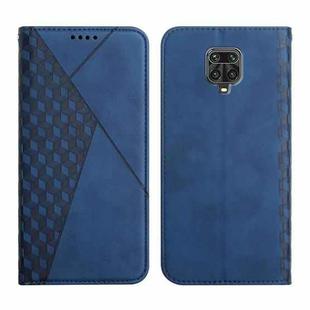 For Xiaomi Redmi Note 9 Pro Diamond Pattern Splicing Skin Feel Magnetic Horizontal Flip Leather Case with Card Slots & Holder & Wallet(Blue)