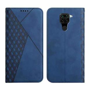 For Xiaomi Redmi Note 9 Diamond Pattern Splicing Skin Feel Magnetic Horizontal Flip Leather Case with Card Slots & Holder & Wallet(Blue)
