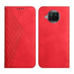 For Xiaomi Mi 10T Lite 5G Diamond Pattern Splicing Skin Feel Magnetic Horizontal Flip Leather Case with Card Slots & Holder & Wallet(Red)