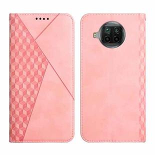 For Xiaomi Mi 10T Lite 5G Diamond Pattern Splicing Skin Feel Magnetic Horizontal Flip Leather Case with Card Slots & Holder & Wallet(Rose Gold)