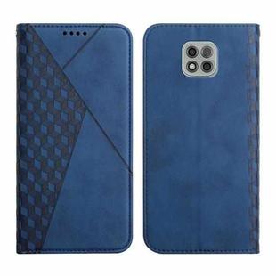 For Motorola Moto G Power 2021 Diamond Pattern Splicing Skin Feel Magnetic Horizontal Flip Leather Case with Card Slots & Holder & Wallet(Blue)