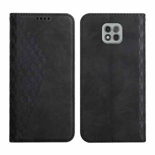 For Motorola Moto G Power 2021 Diamond Pattern Splicing Skin Feel Magnetic Horizontal Flip Leather Case with Card Slots & Holder & Wallet(Black)