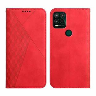 For Motorola Moto G Stylus 2021 5G Diamond Pattern Splicing Skin Feel Magnetic Horizontal Flip Leather Case with Card Slots & Holder & Wallet(Red)