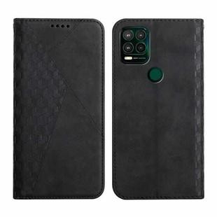 For Motorola Moto G Stylus 2021 5G Diamond Pattern Splicing Skin Feel Magnetic Horizontal Flip Leather Case with Card Slots & Holder & Wallet(Black)