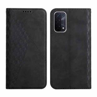 For OPPO A74 5G / A93 5G / A54 5G Diamond Pattern Splicing Skin Feel Magnetic Horizontal Flip Leather Case with Card Slots & Holder & Wallet(Black)