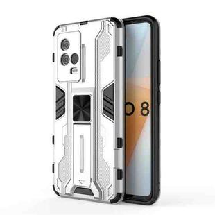 For vivo iQOO 8 Supersonic PC + TPU Shock-proof Protective Case with Holder(Silver)