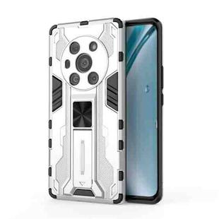 For Honor Magic3 Leather Version Supersonic PC + TPU Shock-proof Protective Case with Holder(Silver)