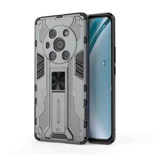 For Honor Magic3 Leather Version Supersonic PC + TPU Shock-proof Protective Case with Holder(Grey)