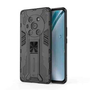 For Honor Magic3 Leather Version Supersonic PC + TPU Shock-proof Protective Case with Holder(Black)