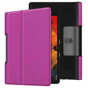 For Lenovo Yoga Smart Tab Custer Texture Horizontal Flip Leather Case with Two-folding Holder(Purple)