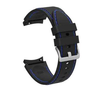 For Samsung Galaxy Watch4 / Watch4 Classic Silicone Stitching Watch Band(Black Blue)
