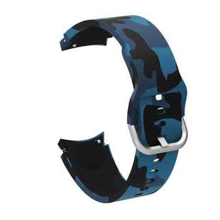 For Samsung Galaxy Watch4 / Watch4 Classic Silicone Printing Watch Band(Camouflage Blue)