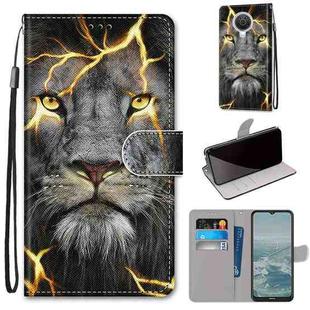 For Nokia 6.3 / G20 / G10 Coloured Drawing Cross Texture Horizontal Flip PU Leather Case with Holder & Card Slots & Wallet & Lanyard(Fission Lion)